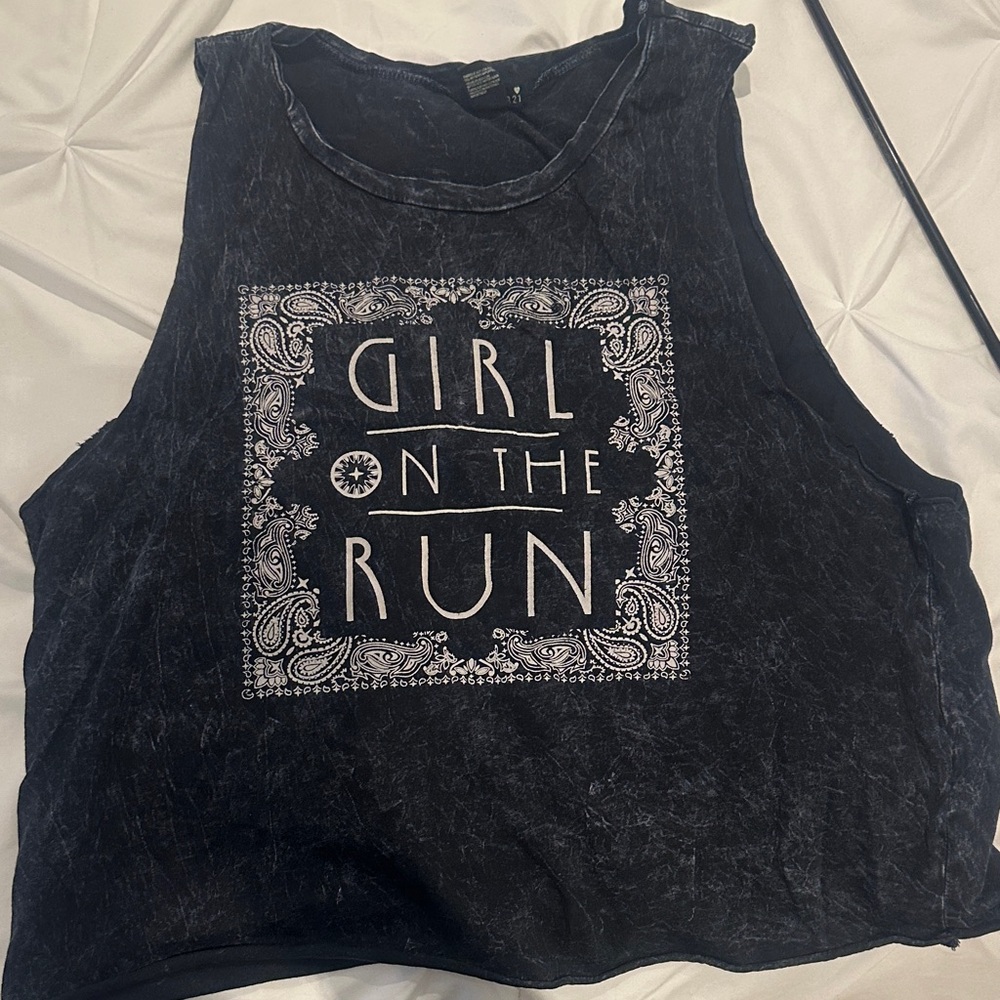 Forever 21 Charcoal Sleeveless Graphic Tee